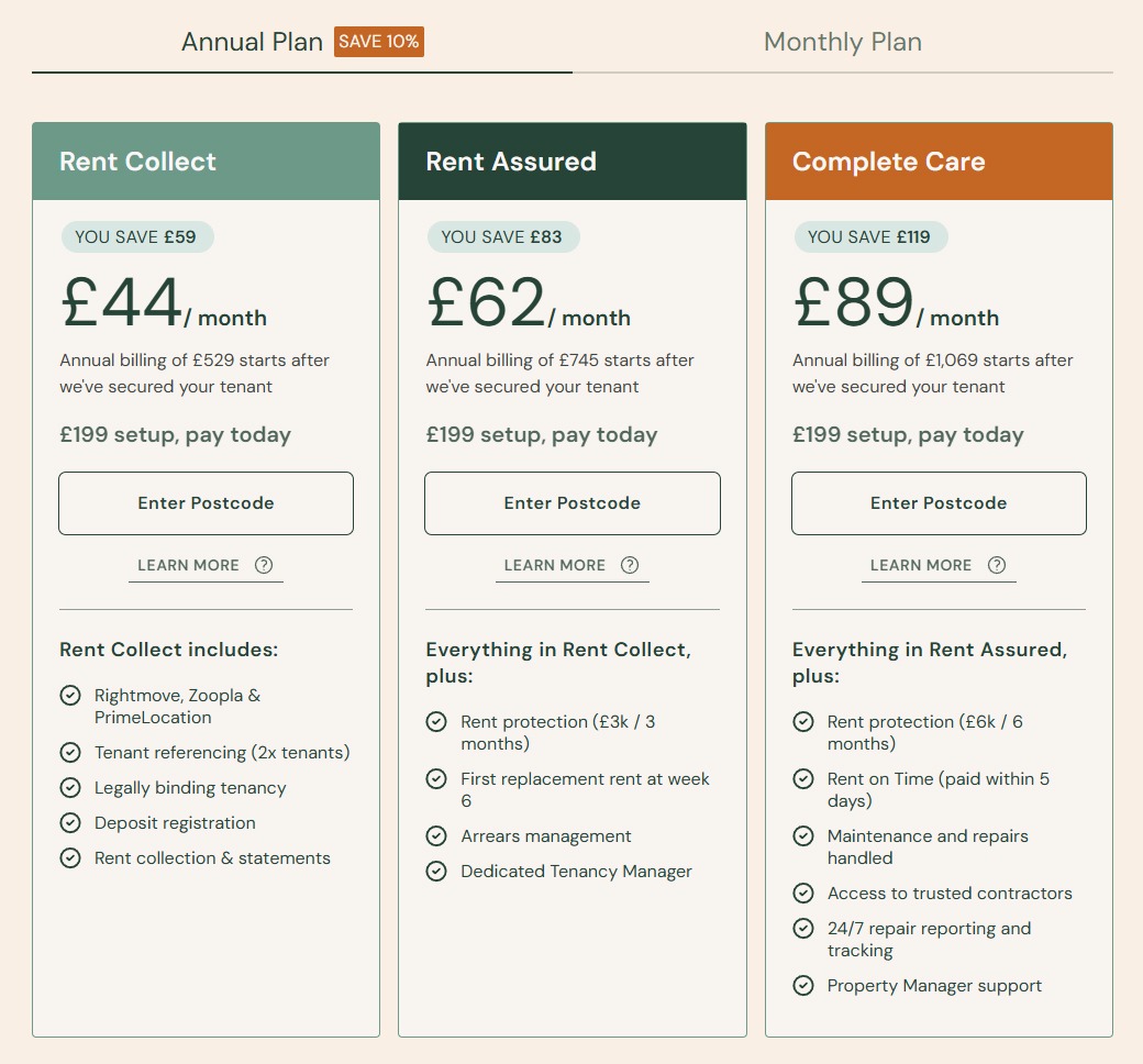 LettingAProperty Management Packages