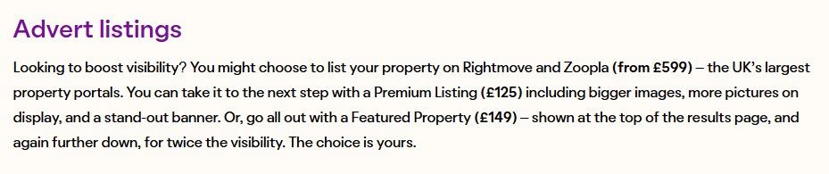 Purplebricks advert listings upgrade