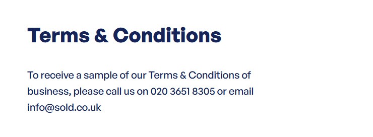 Sold - Terms and Conditions