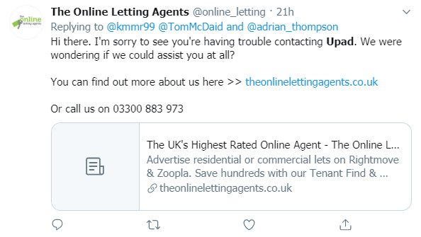 Upad Vs theonlinelettingagents.co.uk